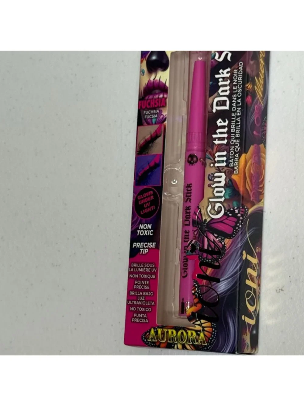 Ioni Dia de los Muertos Glow in Fuchsia Pink Eyeliner New Halloween Makeup